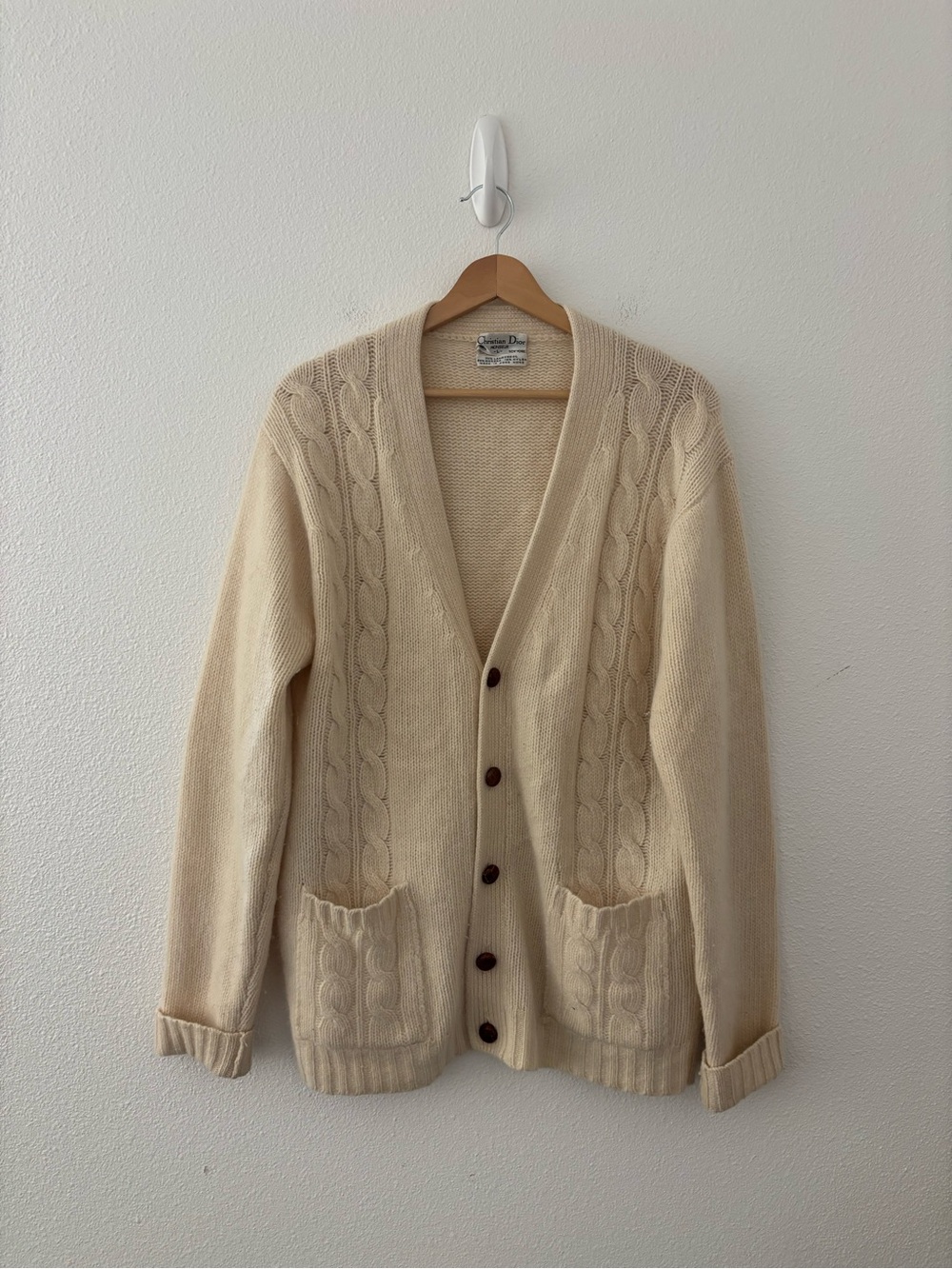 Christian Dior cable-knit cardigan in cream